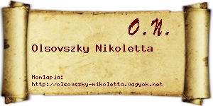 Olsovszky Nikoletta névjegykártya